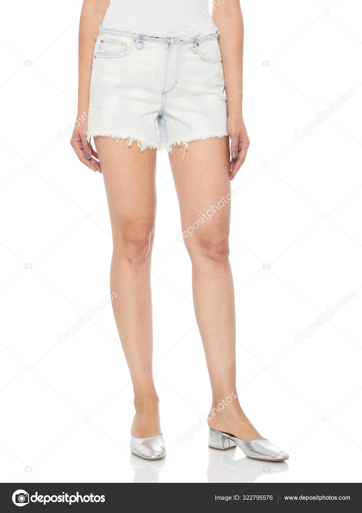 white ripped denim