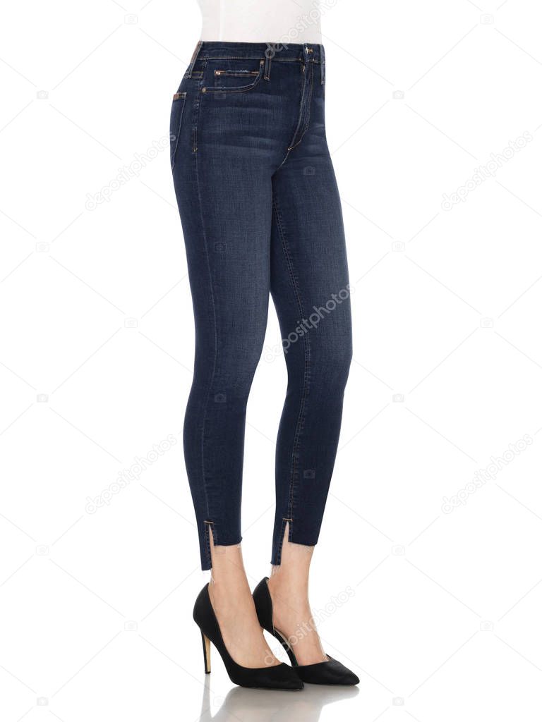 Crease & Clips Slim Women's Light Blue Jeans, Double Black jeans - Fade Resistant This mid-rise jeans, super skinny hugs every contour of the body, from hip to hem jean