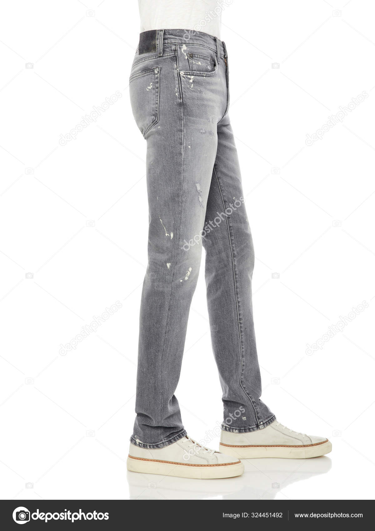 white stretchable jeans