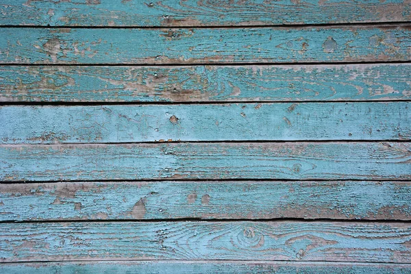 Turkusowe Stare Drewniane Tło Wyblakłymi Poziomymi Deskami Styl Rustykalny — Zdjęcie stockowe