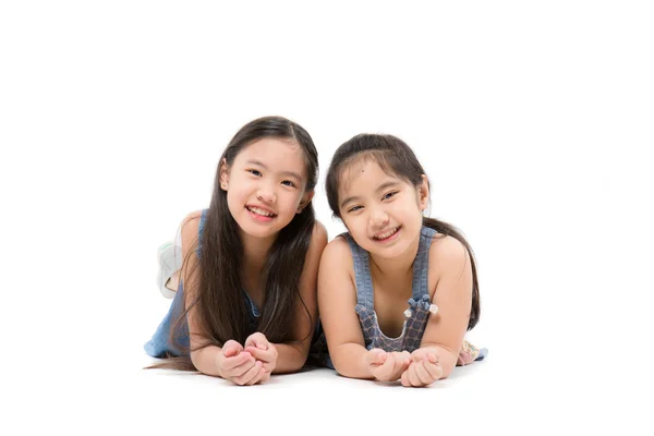 Portret Szczęśliwego Małego Cute Asian Girl Uśmiechnięty Białym Tle — Zdjęcie stockowe