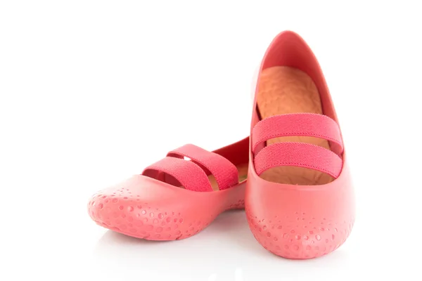女性的粉红色橡胶凉鞋 — 图库照片