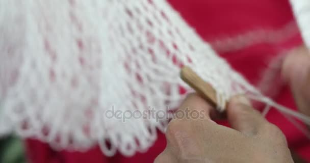 Hand craft of Fishnet — Stock Footage Hand craft of Fishnet Video Clip