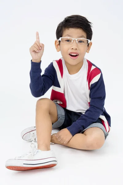 Happy asian cute boy with surprise face. — Stock Photo, Image