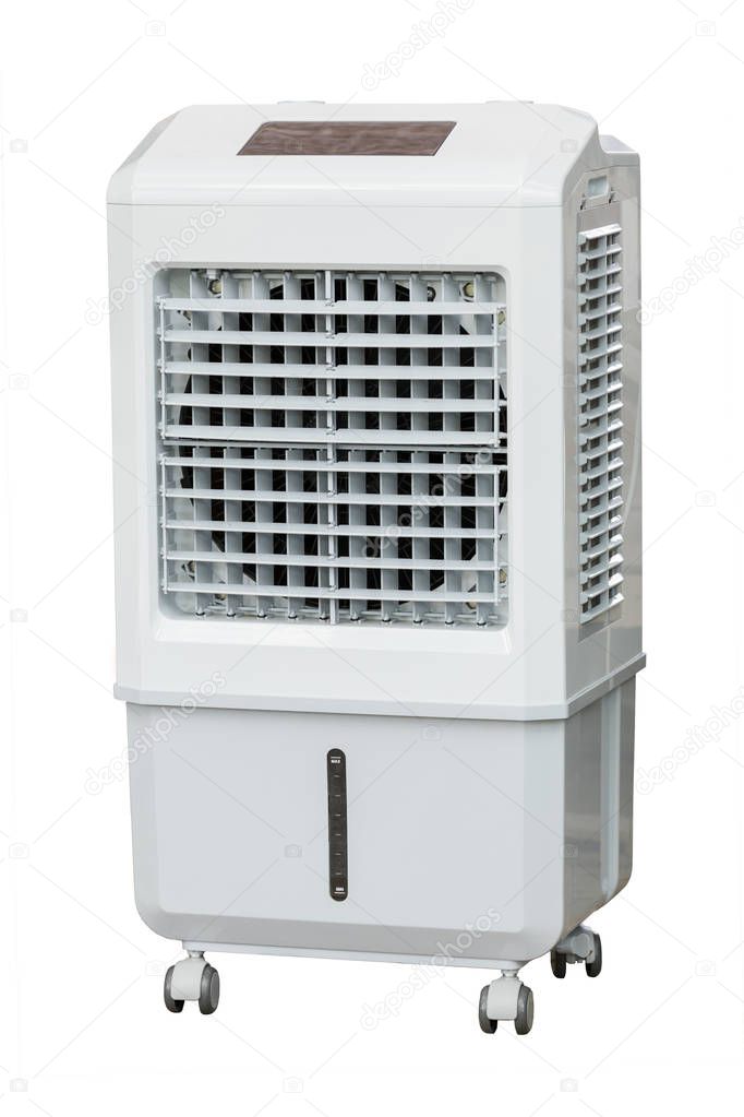 Evaporative air cooler fan with ionizer 