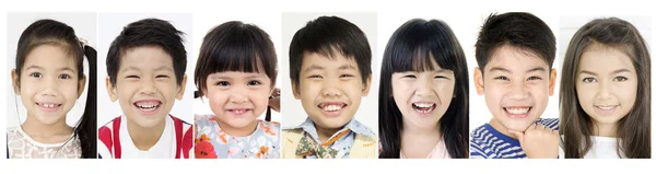 Headshot asiatiska barn skrattande människor — Stockfoto