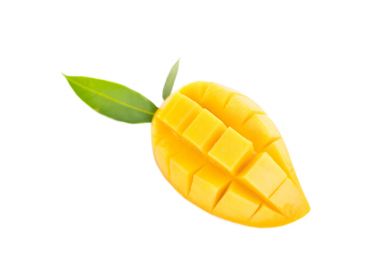 Beyaz arkaplanda yalıtılmış mango meyvesi .