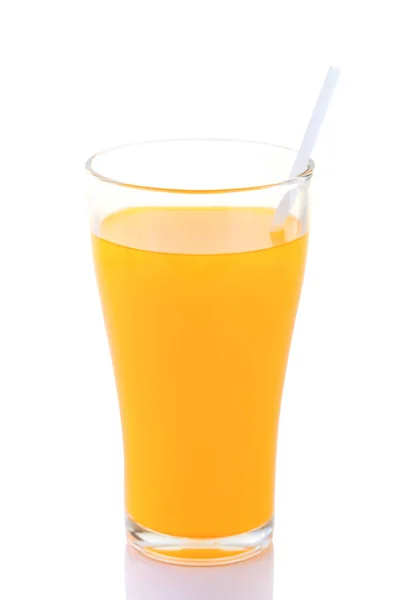 Orange juice glass, isolated on white — Stock Photo, Image