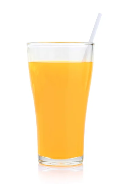 Verre à jus d'orange, isolé sur blanc — Photo