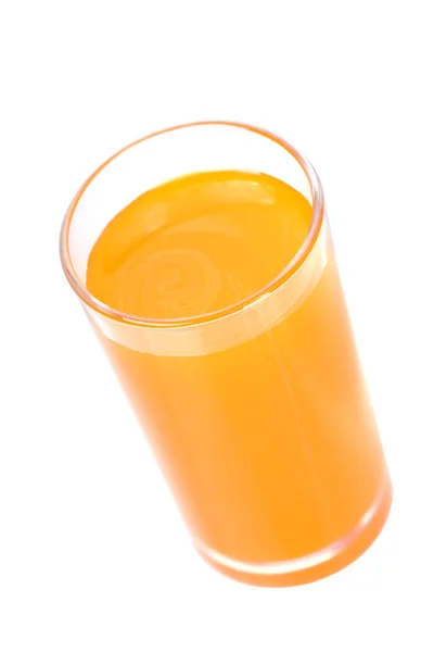 Orangensaftglas, isoliert auf weißem Hintergrund — Stockfoto