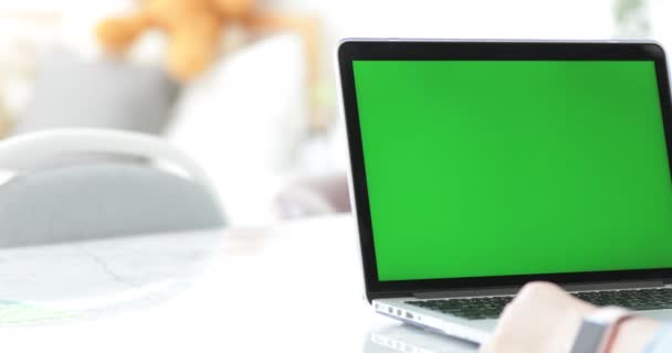 Φορητός Υπολογιστής Πράσινη Οθόνη — Αρχείο Βίντεο