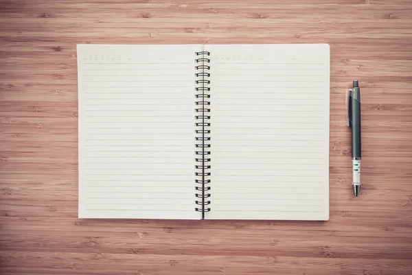 Blank notebook on desk background. — Stock Photo, Image