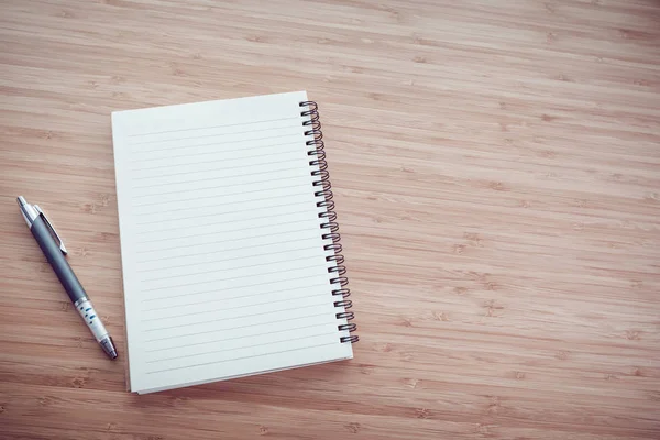 Blank notebook on desk background. — Stock Photo, Image