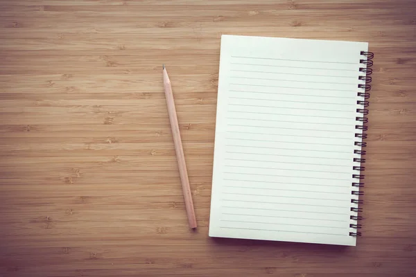 Blank notebook on desk background. — Stock Photo, Image