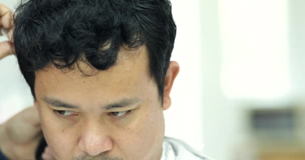 Asian Man Getting Haircut Hairdresser Stock Video C Sirikornt