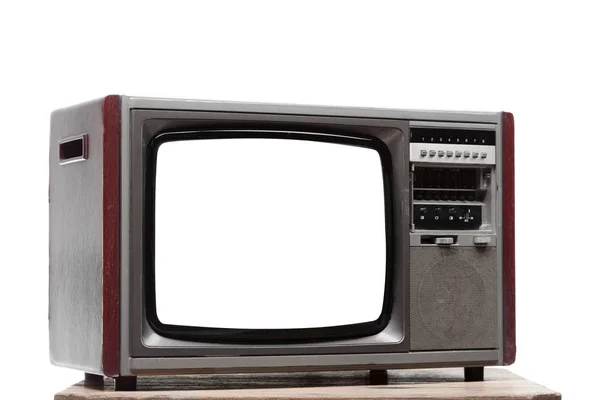 Vintage-tv med utskuren skärm på isolerad backgroun — Stockfoto