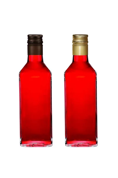 Una Bottiglia Vino Rosa Fascio Luce Con Una Grande Ombra — Foto Stock