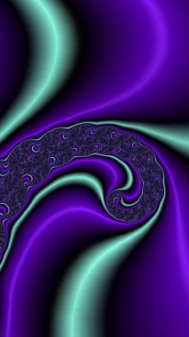 Sanatsal olarak 3D biçimlendirme fraktal, hayali soyut çizim ve renkli tasarım desen