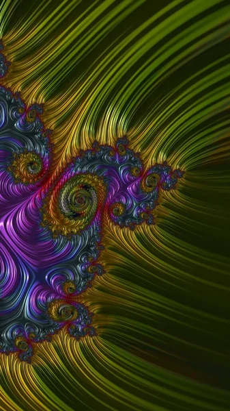 Kunstzinnig Rendering Fractal Fantasievolle Abstracte Illustratie Kleurrijk Ontworpen Patroon — Stockfoto