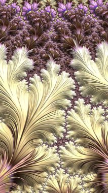 Sanatsal olarak 3D biçimlendirme fraktal, hayali soyut çizim ve renkli tasarım desen ve arkaplan