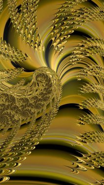 Sanatsal olarak 3D biçimlendirme fraktal, hayali soyut çizim ve renkli tasarım desen ve arkaplan