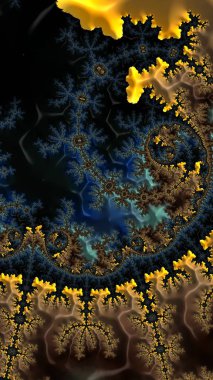 Sanatsal olarak 3D biçimlendirme fraktal, hayali soyut çizim ve renkli tasarım desen ve arkaplan