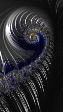 Sanatsal olarak 3D biçimlendirme fraktal, hayali soyut çizim ve renkli tasarım desen ve arkaplan