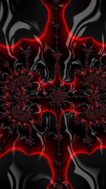 Sanatsal olarak 3D biçimlendirme fraktal, hayali soyut çizim ve renkli tasarım desen ve arkaplan