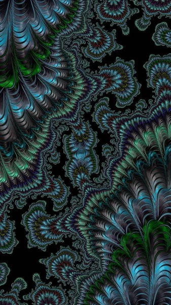 Kunstzinnig Rendering Fractal Fantasievolle Abstracte Illustratie Kleurrijk Ontworpen Patroon Achtergrond — Stockfoto