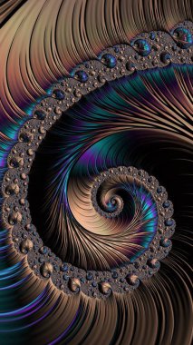 Sanatsal olarak 3D biçimlendirme fraktal, hayali soyut çizim ve renkli tasarım desen ve arkaplan