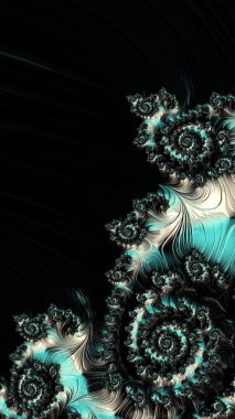 Sanatsal olarak 3D biçimlendirme fraktal, hayali soyut çizim ve renkli tasarım desen ve arkaplan