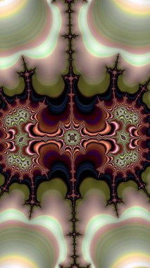 Sanatsal olarak 3D biçimlendirme fraktal, hayali soyut çizim ve renkli tasarım desen ve arkaplan