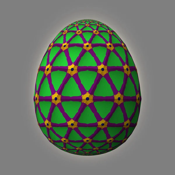 Gri Arkaplanda Renkli Boyutlu Paskalya Yumurtası — Stok fotoğraf