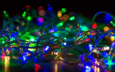 Noel çelenk soyut renkli bokeh