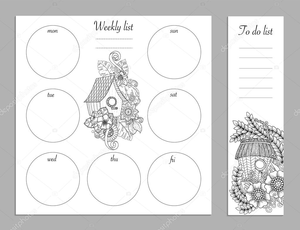 Disegno della lista settimanale per blocco note isolato su priorit  bassa bianca con il posto per testo in vista dall alto Sketchbook mockup di diario