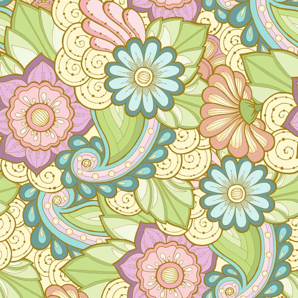 Varrat nélküli mintát, stilizált virágokkal. Etnikai háttér. — Stock Vector