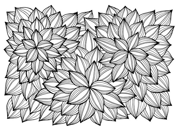 Wenskaart met abstracte bloemen. Pagina voor volwassen kleurboek. — Stockvector