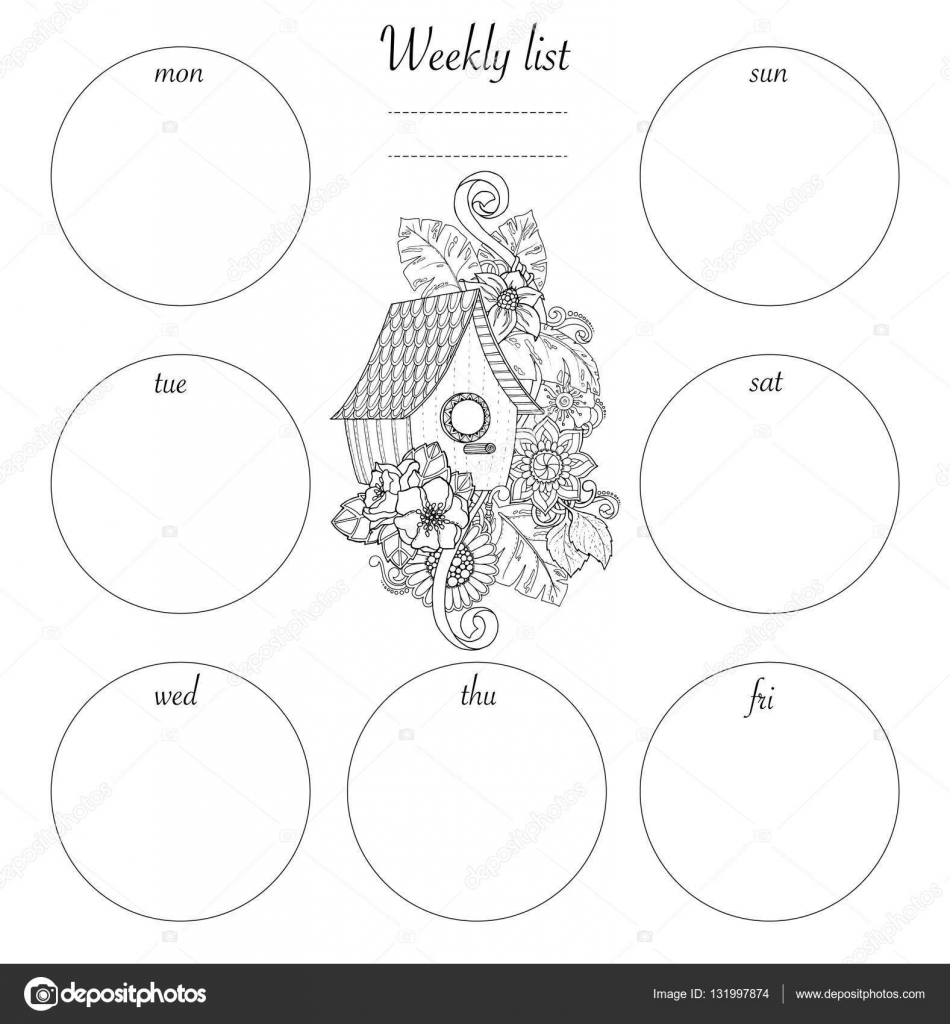 Disegno della lista settimanale per blocco note isolato su priorit  bassa bianca con il posto per testo in vista dall alto Sketchbook mockup di diario