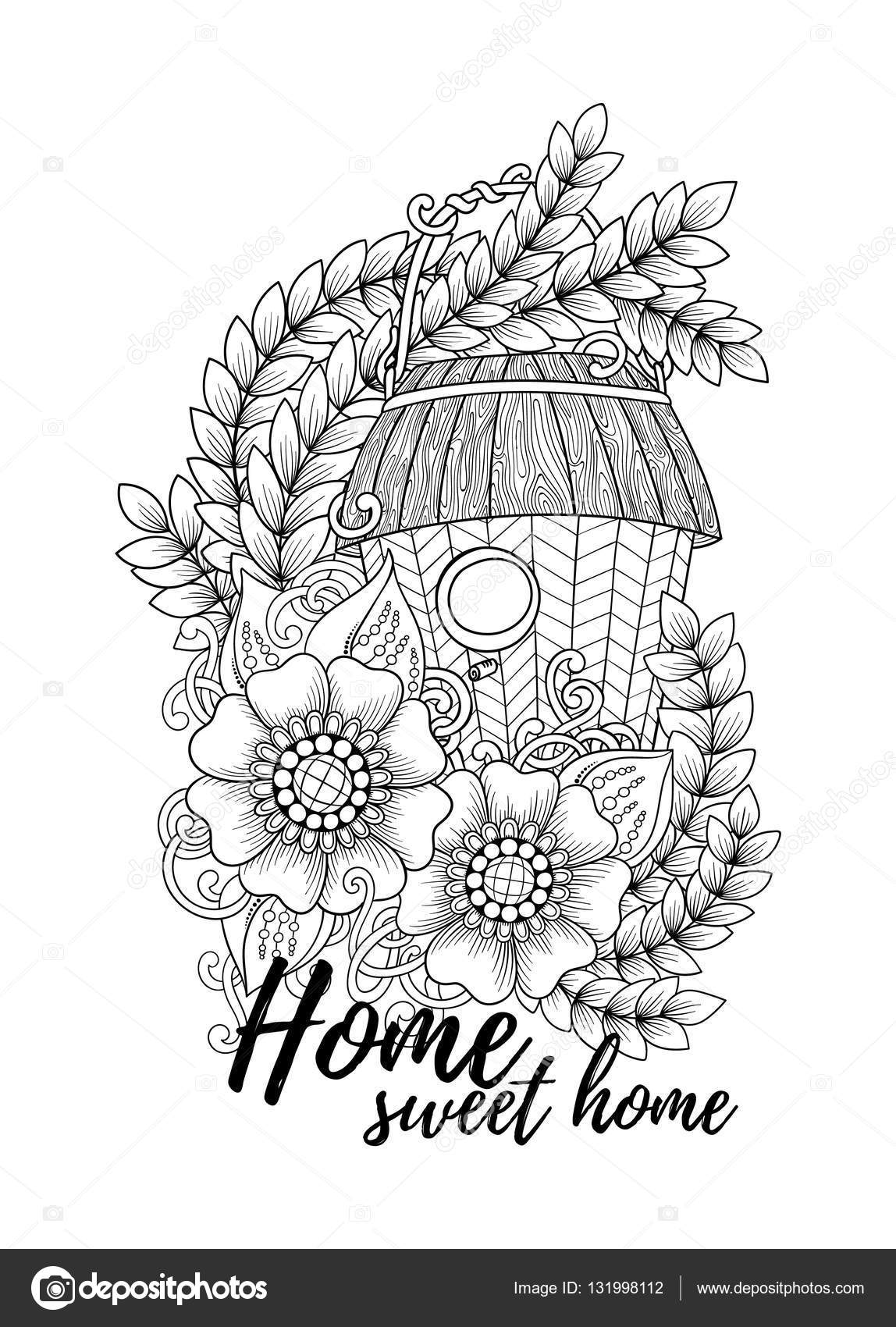 Houten Nesten Vak Patroon Van Coloring Boek Tatoeage Poster