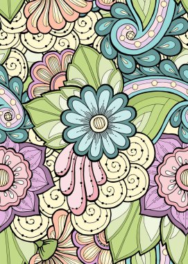 Stilize çiçek ile Seamless modeli. Etnik köken.