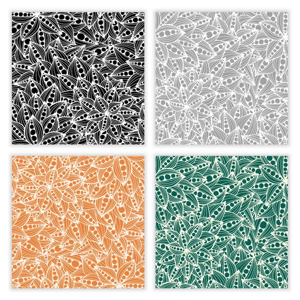 Conjunto de patrones étnicos sin costura ornamentales. Fondo floral se puede utilizar para el papel pintado, relleno de patrones, textil, tela, envoltura, texturas superficiales . — Archivo Imágenes Vectoriales