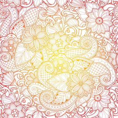Sorunsuz arka planda vektör karalamalar, çiçek ve paisley doodle. Vektör etnik desen-ebilmek var olmak kullanılmış için duvar kağıdı, desen dolguları.