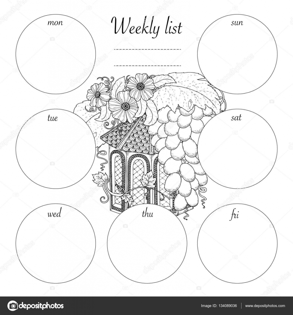 Disegno della lista settimanale per blocco note isolato su priorit  bassa bianca con il posto per testo in vista dall alto Sketchbook mockup di diario