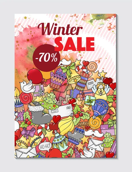 Winter Mobiele Verkoop Banners Vectorillustratie Voor Website Banners Posters Nieuwsbrief — Stockvector