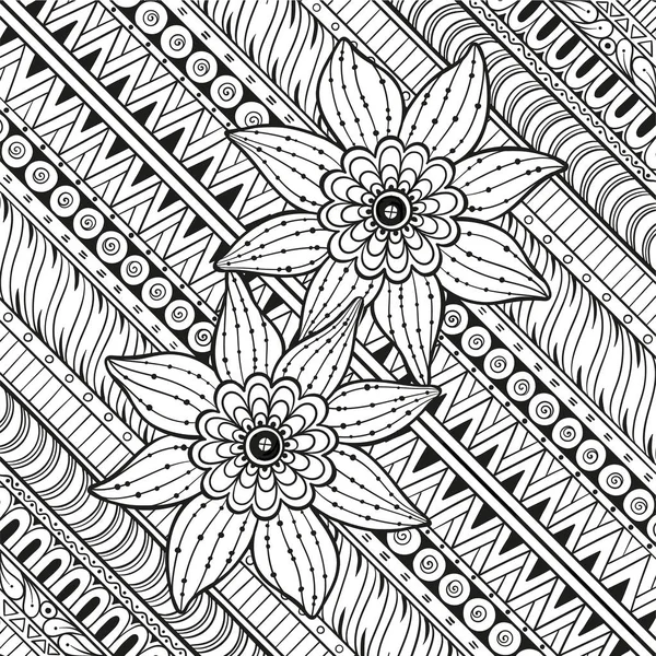 Geometric pattern with stylized flowers. Ethnic background. Royalty Free Stock Illustrations