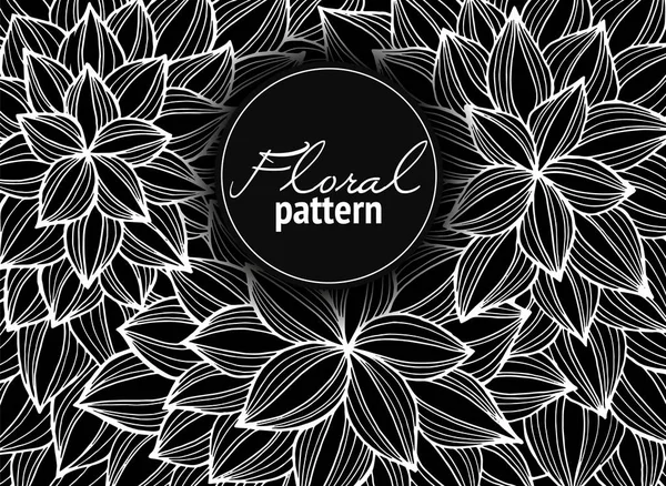 Floral kaart. Hand getekend illustraties met abstracte bloemen. Achtergrond voor web, print media design. Banner, visitekaartje, flyer, uitnodiging, wenskaart, briefkaart. — Stockvector