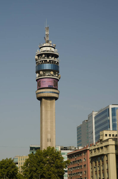 Entel Tower in the Libertador Bernardo OHiggins Avenue.