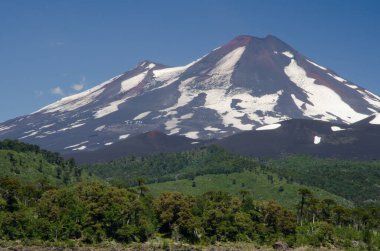 Llaima volcano in the Conguillio National Park. clipart