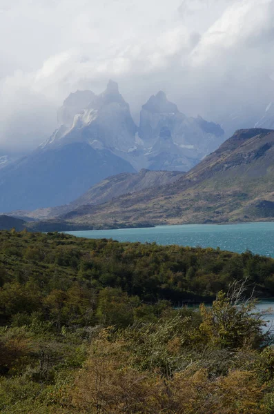 Paesaggio nel lago Toro e Paine Horns . — Foto Stock