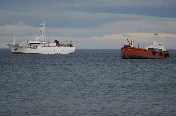 Statki na wybrzeżu Punta Arenas. — Zdjęcie stockowe